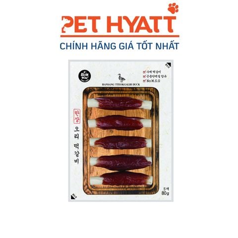  Bánh Thưởng Cho Chó Vị Thịt Vịt Cuộn Thanh Sữa BOWWOW Hansang Tteokgalbi Duck 