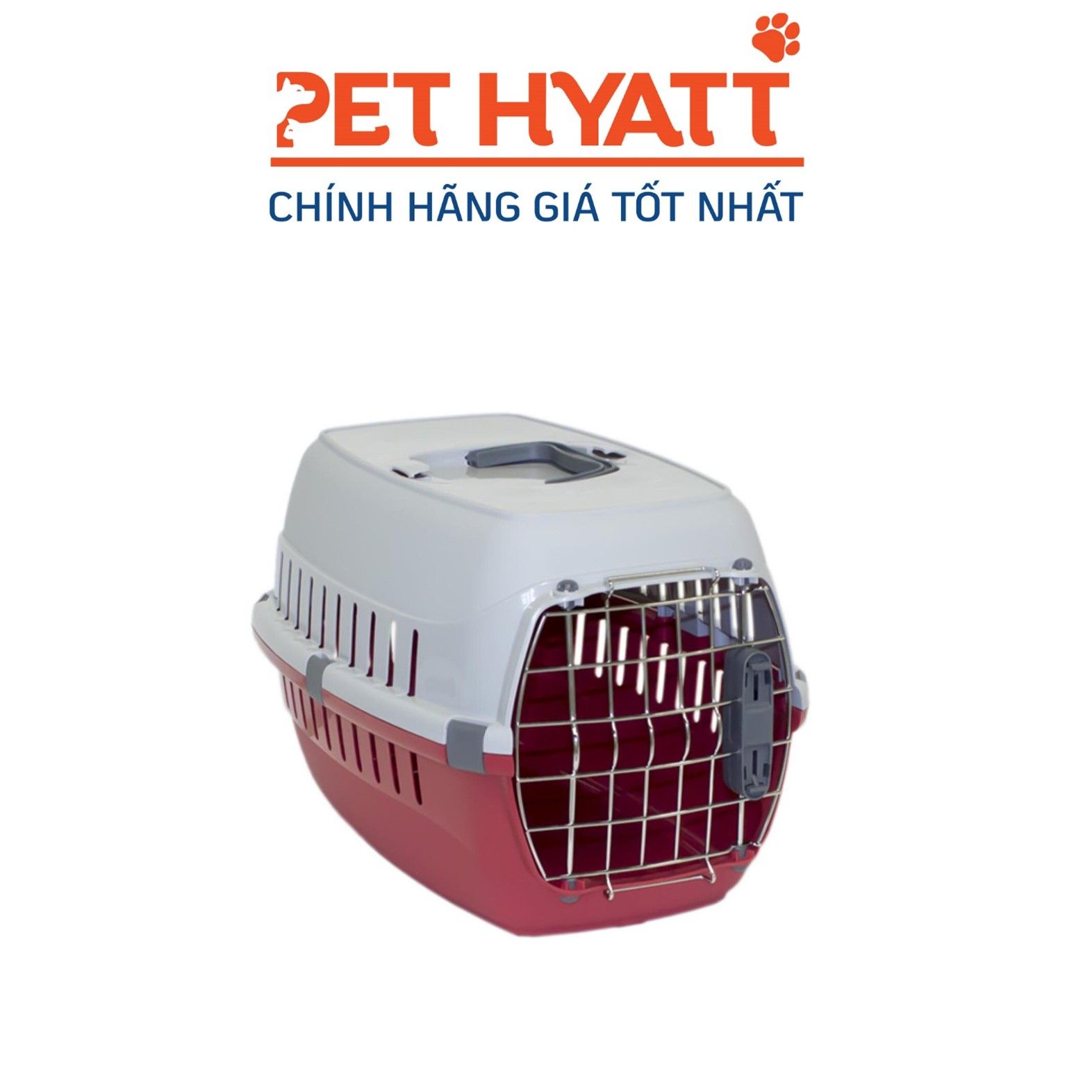Lồng Vận Chuyển Hàng Không Trắng Đỏ Cho Thú Cưng