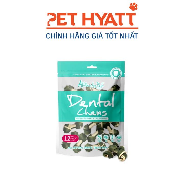 Bánh Thưởng Hình Xương Gặm Sạch Răng Cho Chó Hình Khúc Xương Vị Bạc Hà ALTIMATE PET Dental Chews Mint Knotted Bone