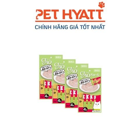  Soup Thưởng Cho Mèo Vị Gà & Mực CIAO Chicken Filler & Squid 