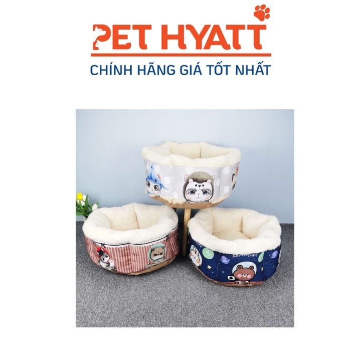 Nệm Hình Tròn Thành Cao Bằng Lông Cho Thú Cưng
