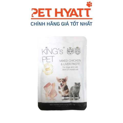  Pate Gói Cho Chó Mèo Vị Hỗn Hợp Gà KING'S PET Mixed Chicken & Liver Paste 