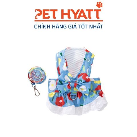  Yếm Hoa 3 Màu Kèm Dây Dẫn Cho Thú Cưng 