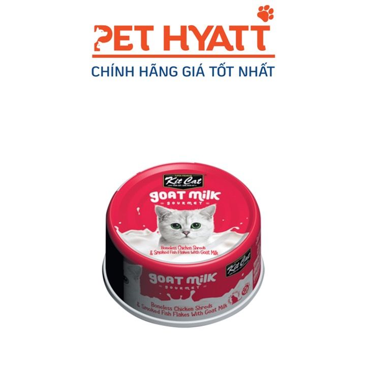 Pate Sữa Dê Cho Mèo Vị Gà Xé & Cá Hun Khói KITCAT Kitcat Gold Milk Gourmet Chicken & Smoked Fish