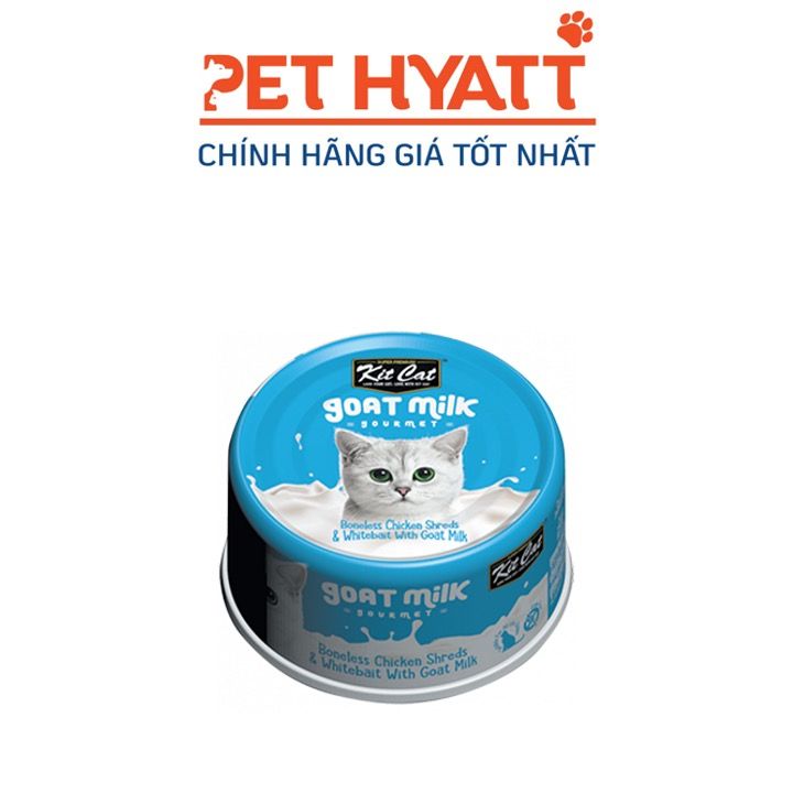 Pate Sữa Dê Cho Mèo Vị Gà Xé & Cá Trắng Nhỏ KITCAT Kitcat Gold Milk Gourmet Chicken & Whitebait