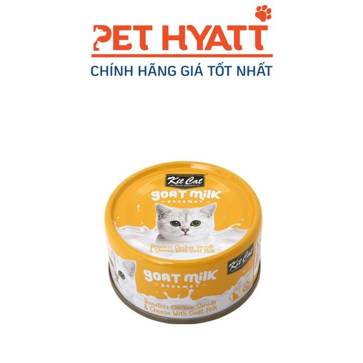 Pate Sữa Dê Cho Mèo Vị Gà Xé & Phô Mai KITCAT Kitcat Gold Milk Gourmet Chicken & Cheese