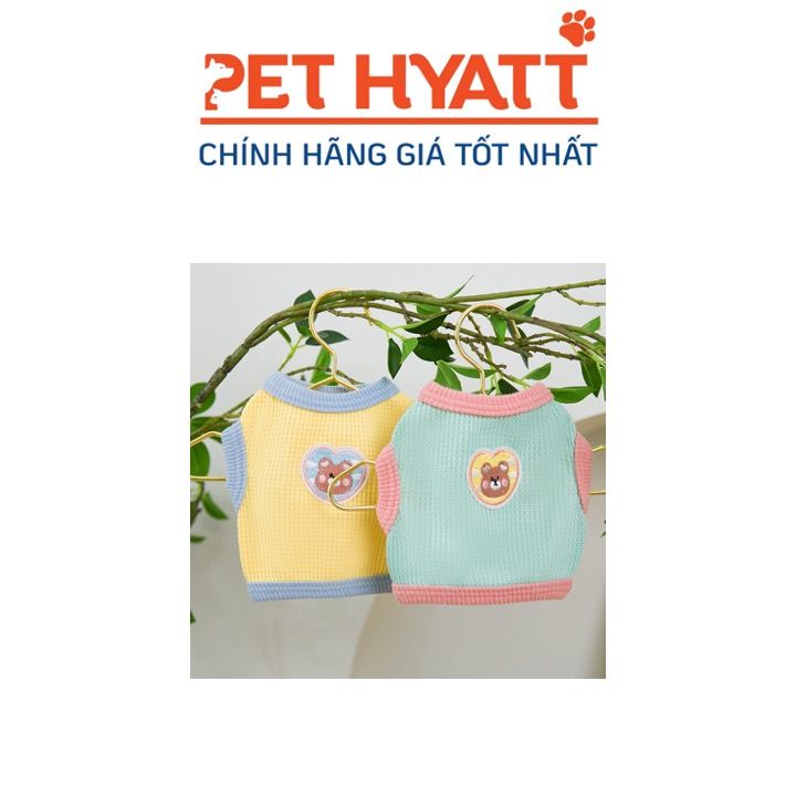 Áo Thun Giả Len Tag Gấu Phối Viền Màu Cho Thú Cưng