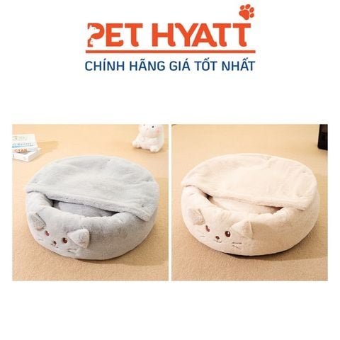  Nệm Nhung Mặt Mèo Kèm Chăn Có Thể Tách Rời Cho Thú Cưng 