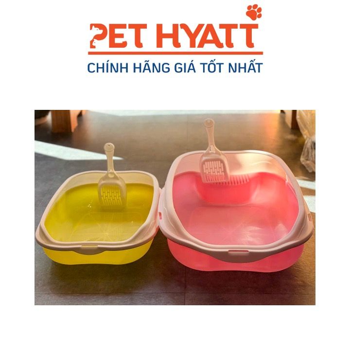 Khay Vệ Sinh Hình Bầu Dục Màu Nổi Bật Cho Mèo