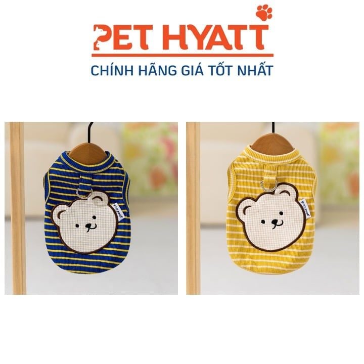 Áo Kẻ Sọc Hình Gấu Miệng Cong Cho Thú Cưng