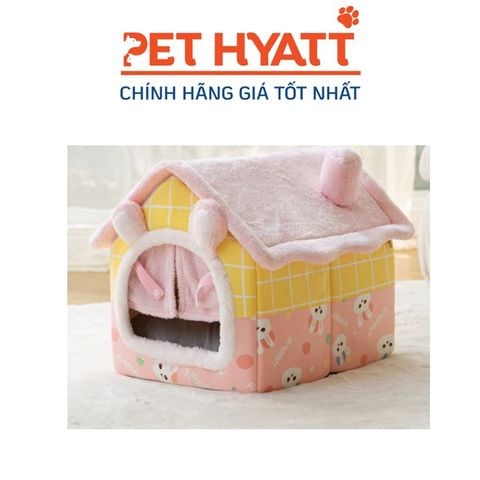  Ổ Nệm Hình Nhà Có Ống Khói Cho Thú Cưng 