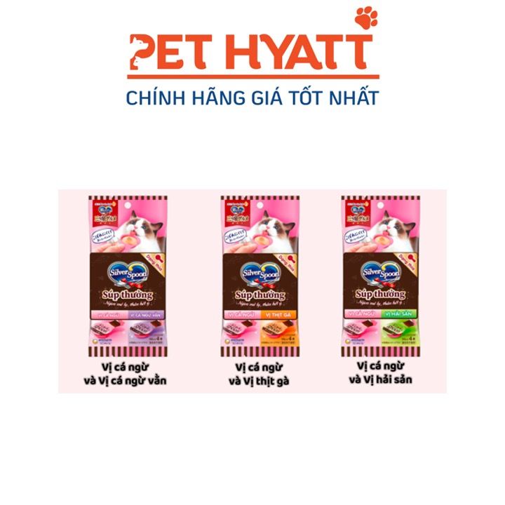 Soup Thưởng Dạng Thìa Cho Mèo SILVER SPOON Nhiều Vị