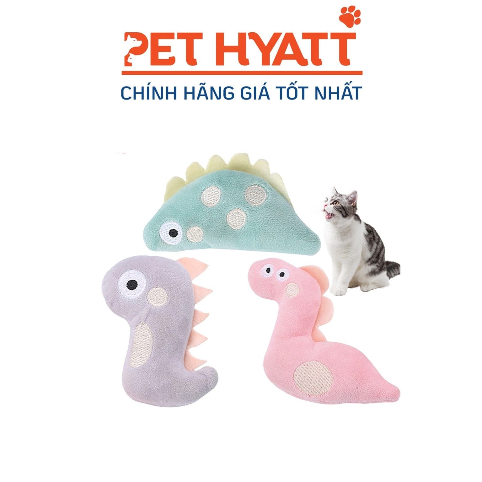 Đồ Chơi Nhồi Bông Cỏ Mèo Hình Khủng Long Cho Mèo