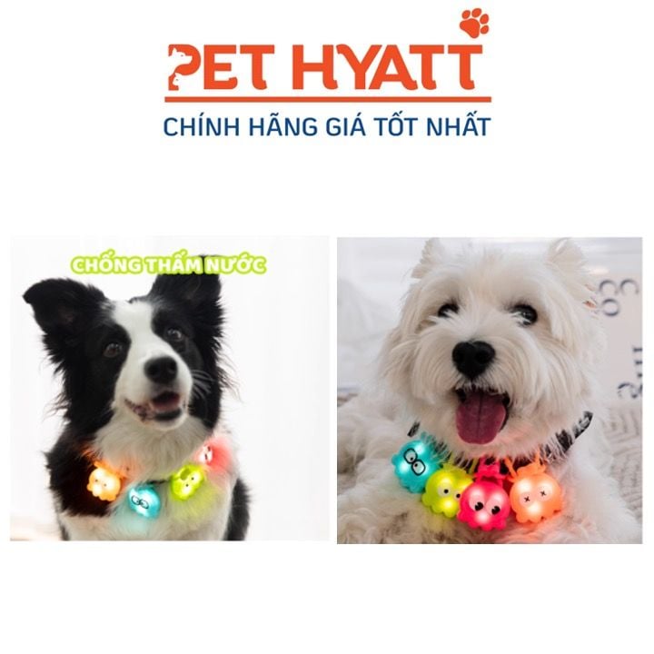 Mặt Vòng Cổ Phát Sáng Hình Bạch Tuột Nhiều Màu LAROO Cho Thú Cưng