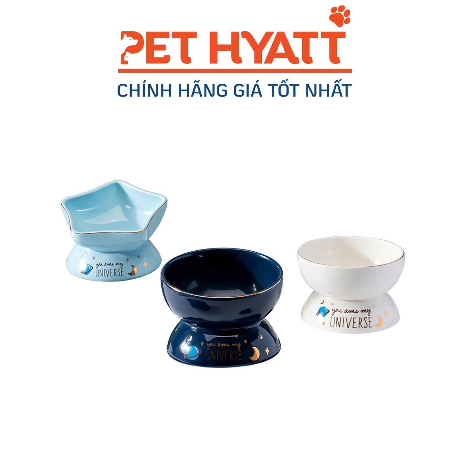 Bát Ăn Gốm Trăng Sao Cho Thú Cưng