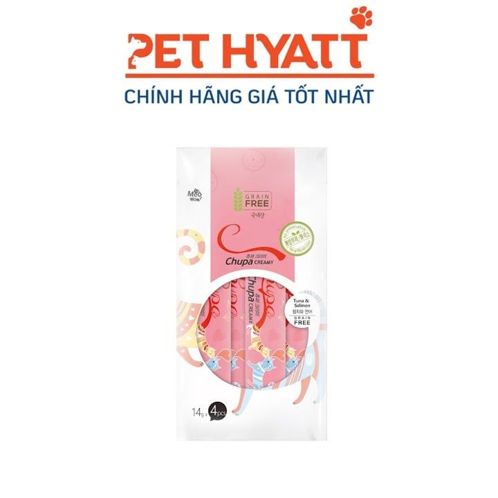 Sốt Dinh Dưỡng Cho Mèo Vị Cá Ngừ & Cá Hồi MEOWOW Chupa Creamy Tuna & Salmon