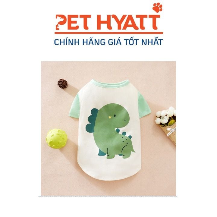 Áo Thun Có Tay Đơn Giản In Hình Khủng Long Cho Thú Cưng