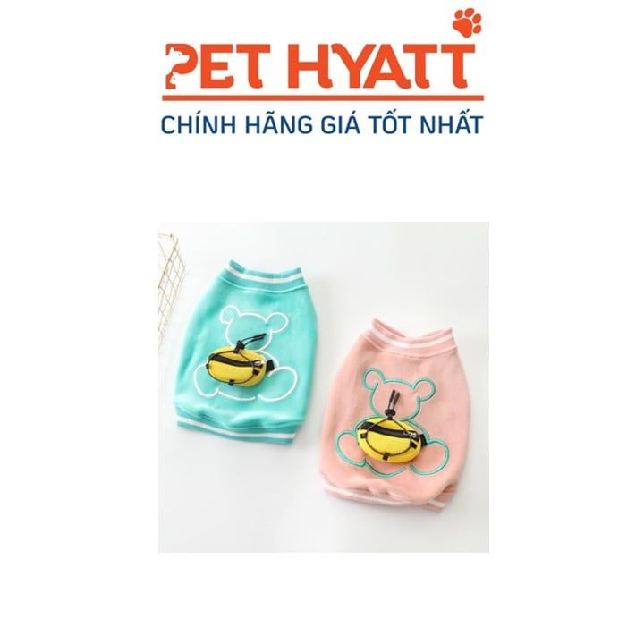 Áo Khoác Nỉ Hình Gấu Có Túi Cho Thú Cưng