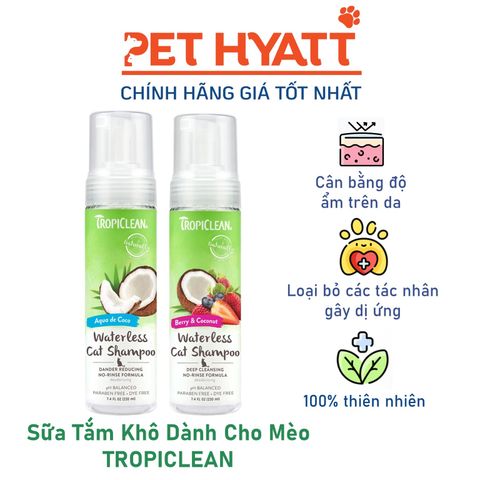  Sữa Tắm Khô Dành Cho Mèo TROPICLEAN 