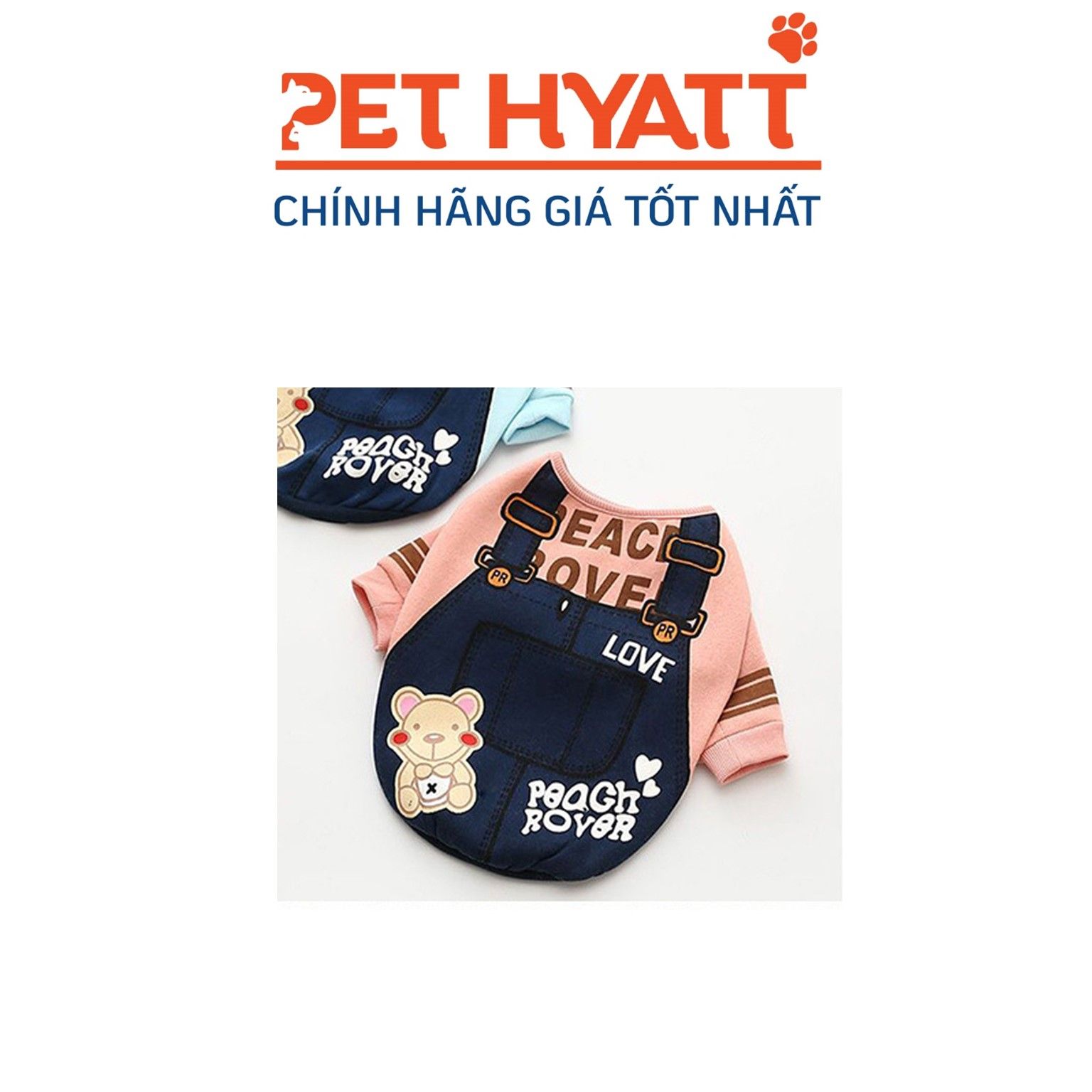 Áo Thun Hồng Lót Lông In Hình Giả Yếm Jeans Cho Thú Cưng