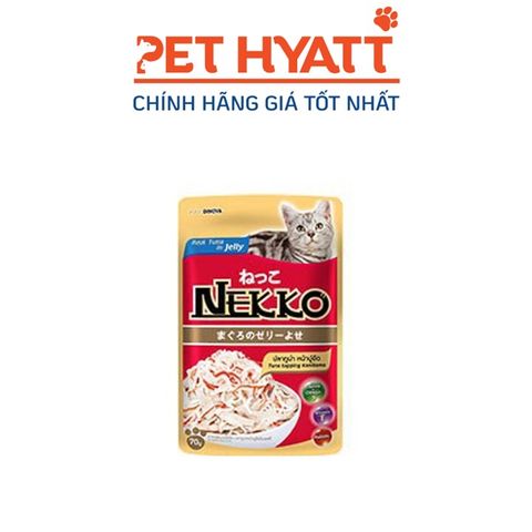  Pate Cho Mèo Vị Cá Ngừ Rắc Thanh Cua Kanikama NEKKO REAL TUNA Tuna topping Kanikama in Jelly 