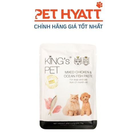  Pate Gói Cho Chó Mèo Vị Hỗn Hợp Gà Cá KING'S PET Mixed Chicken & Ocean Fish Paste 