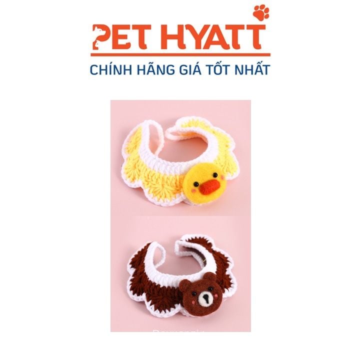 Yếm Len Đan Hình Gấu Nâu Cho Thú Cưng