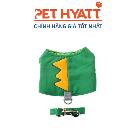  Yếm Xanh Lưng Khủng Long Kèm Dây Dắt Cho Thú Cưng 