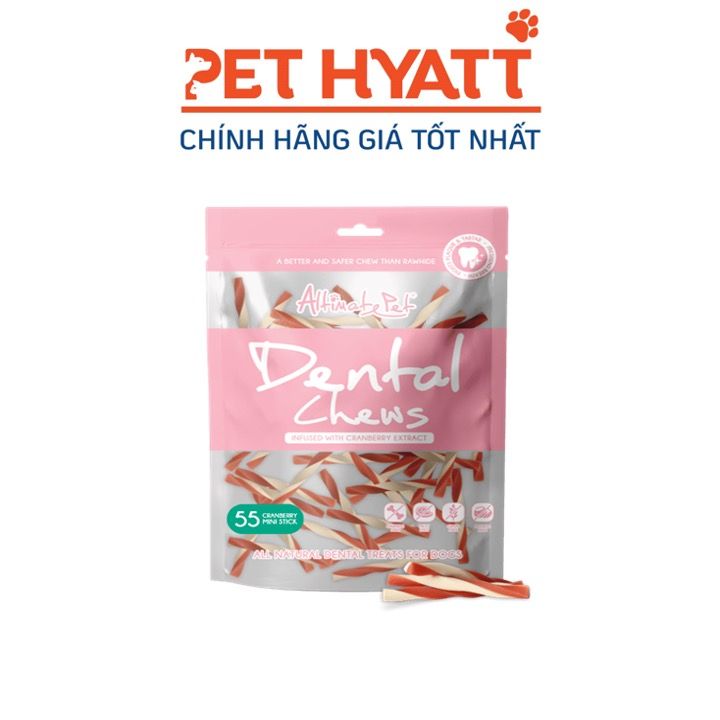Bánh Thưởng Hình Xương Gặm Sạch Răng Cho Chó Hình Thanh Que Vị Nam Việt Quốc ALTIMATE PET Dental Chews Cranberry Extract