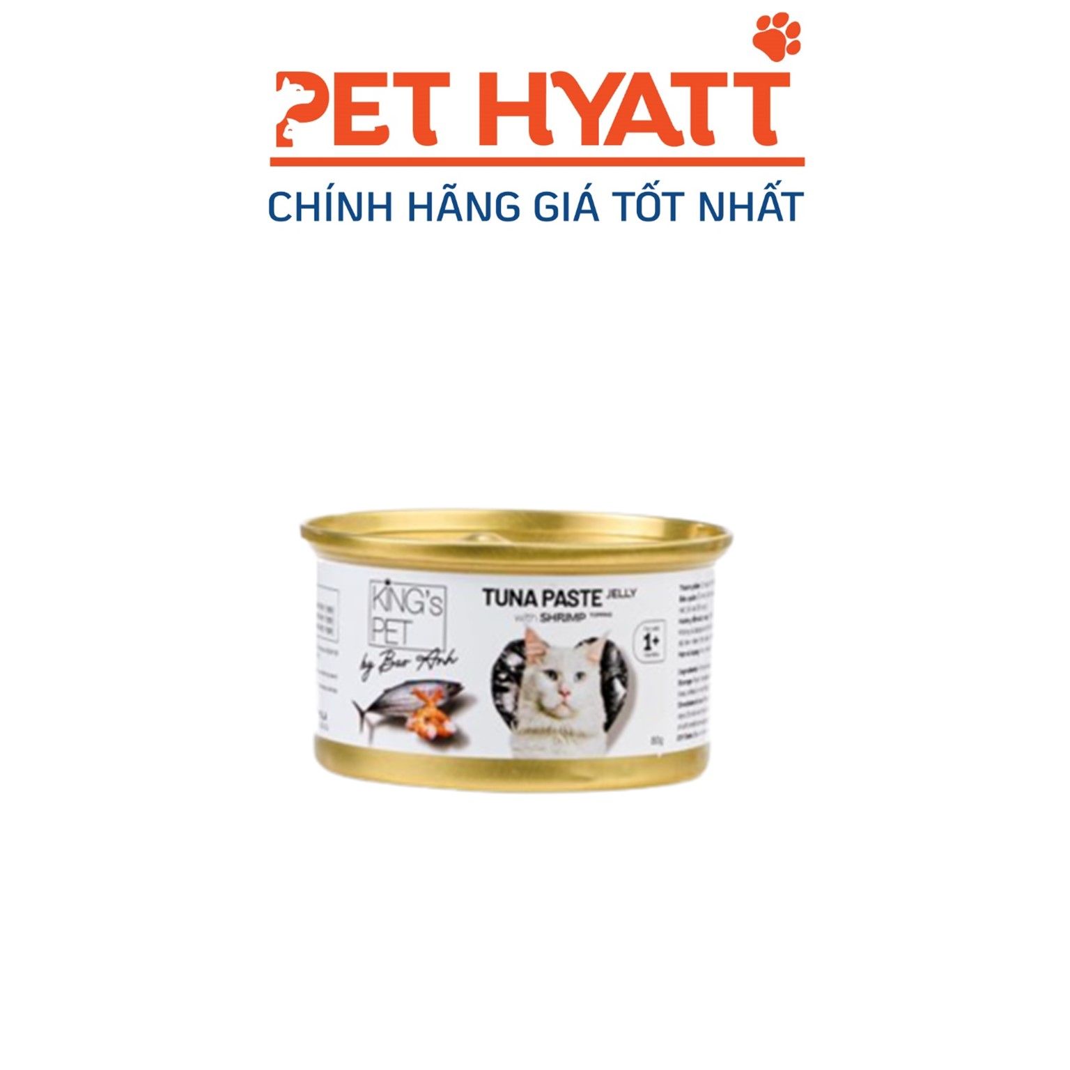 Pate Cho Mèo Vị Cá Ngừ & Tôm KING'S PET Tuna Paste Jelly With Shrimp Topping