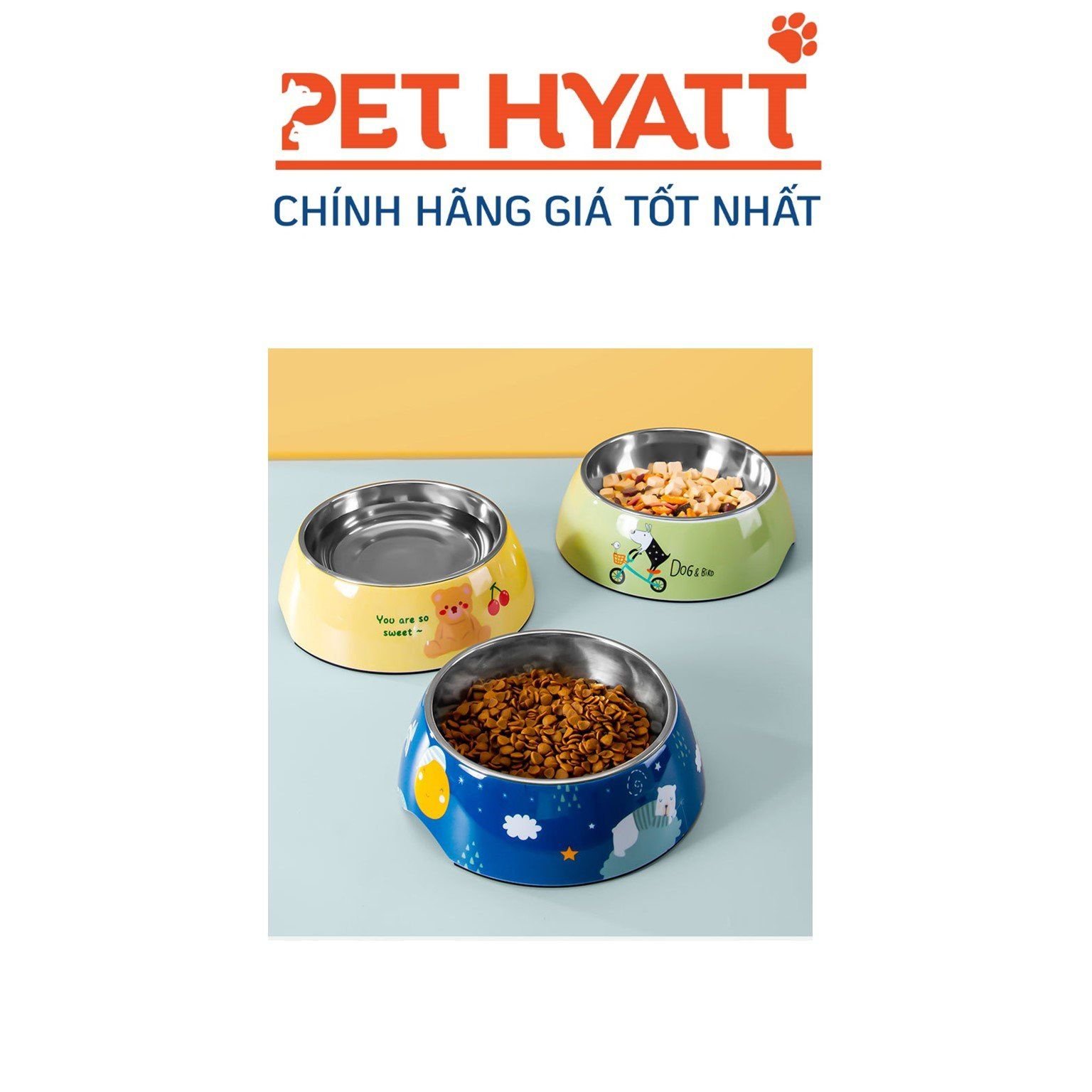 Bát Ăn Sứ Inox Cao Cấp Cho Thú Cưng