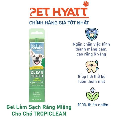  Gel Làm Sạch Răng Miệng Cho Chó TROPICLEAN  Fresh Breath Clean Teeth Oral Care Gel 