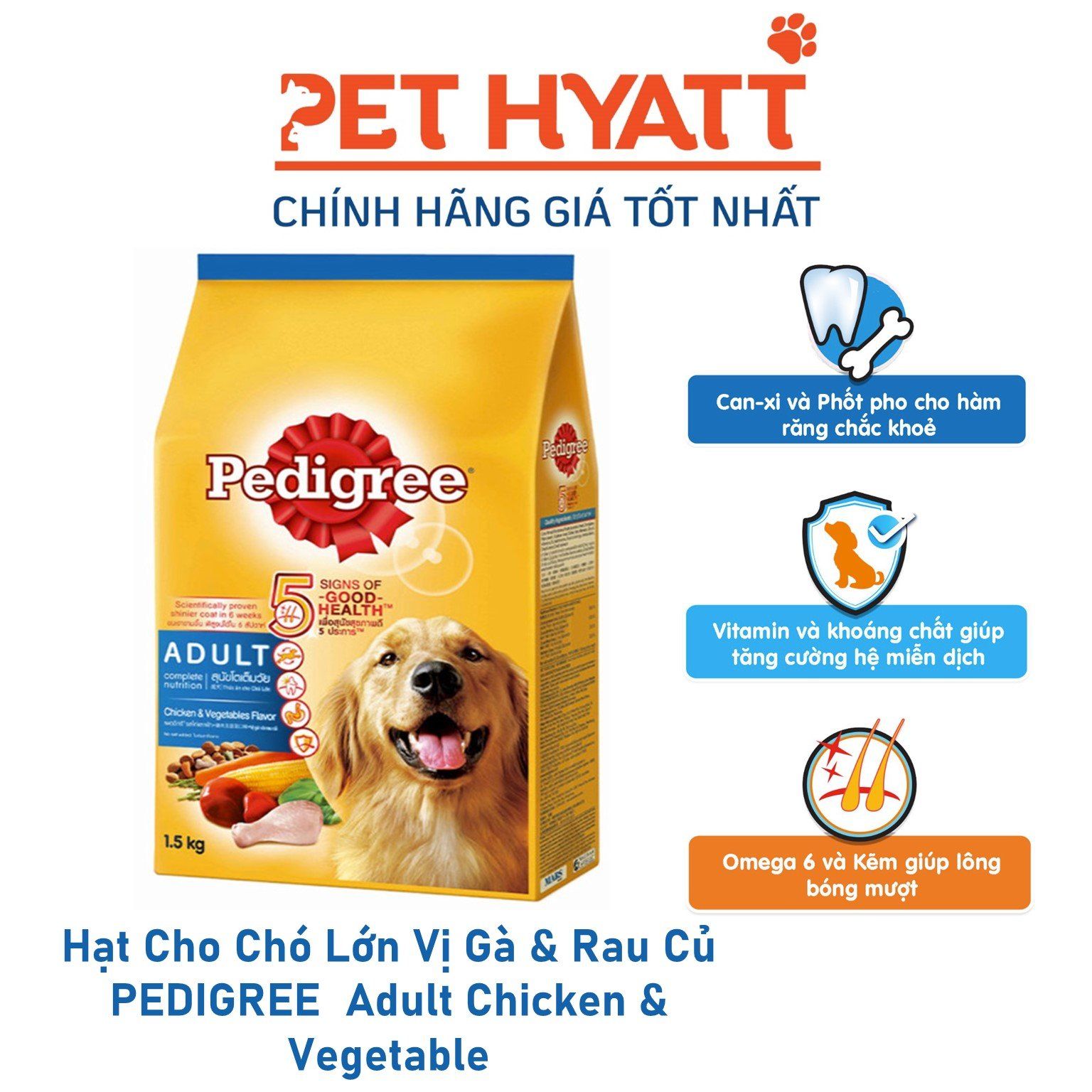 Hạt Cho Chó Lớn Vị Gà & Rau Củ PEDIGREE  Adult Chicken & Vegetable