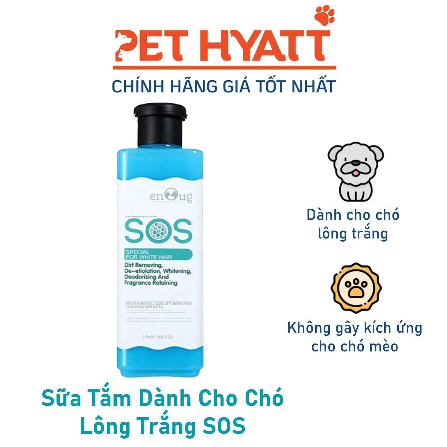 Sữa Tắm Dành Cho Chó Lông Trắng SOS