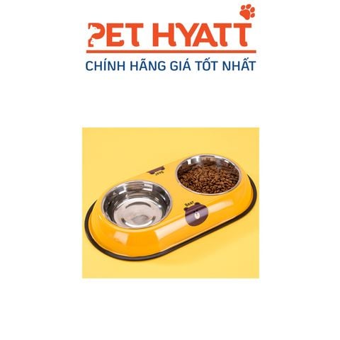  Bát Ăn Đôi Inox Thép Không Gỉ Hoạt Hình Cho Thú Cưng 