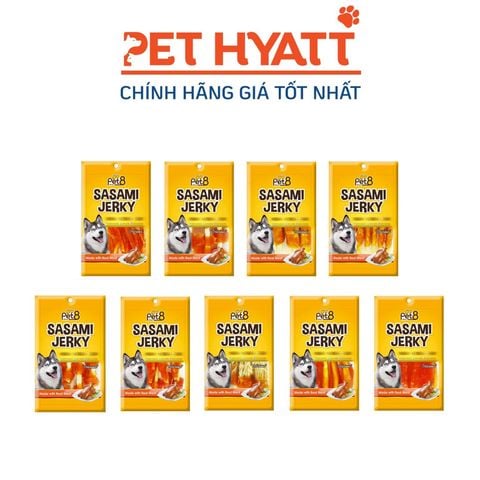  Bánh Thưởng Cho Chó PET8 SASAMI JERKY Nhiều Vị 50g 