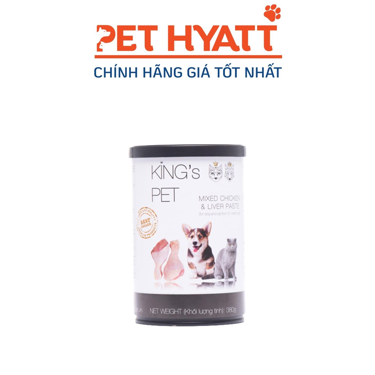 Pate Cho Chó Mèo Vị Hỗn Hợp Gà KING'S PET Mixed Chicken & Liver Paste