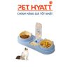 Bát Ăn Đôi Inox Mặt Mèo Kèm Bình Nước