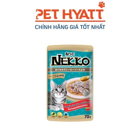  Pate Cho Mèo Vị Cá Ngừ Phủ Shirasu NEKKO REAL TUNA Tuna Topping Shirasu in Gravy 