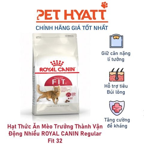  Hạt Thức Ăn Mèo Trưởng Thành Vận Động Nhiều ROYAL CANIN Regular Fit 32 
