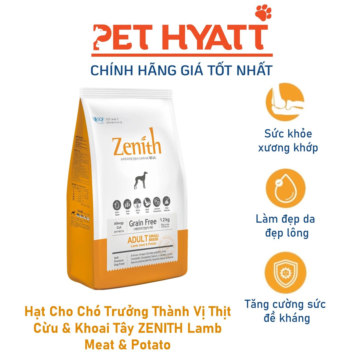 Hạt Cho Chó Trưởng Thành Vị Thịt Cừu & Khoai Tây ZENITH Lamb Meat & Potato