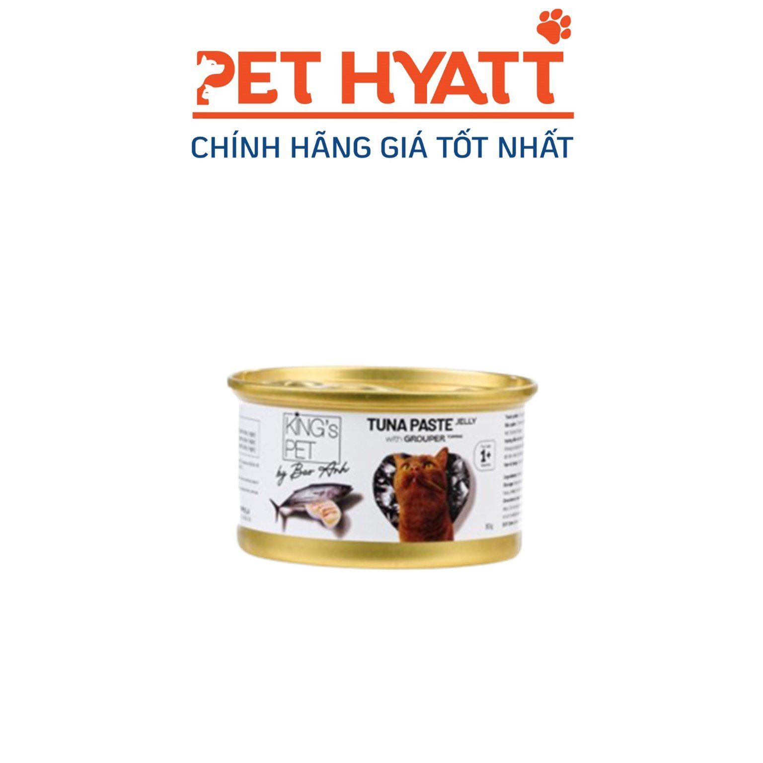 Pate Cho Mèo Vị Cá Ngừ & Cá Mú KING'S PET Tuna Paste Jelly With Grouper Topping