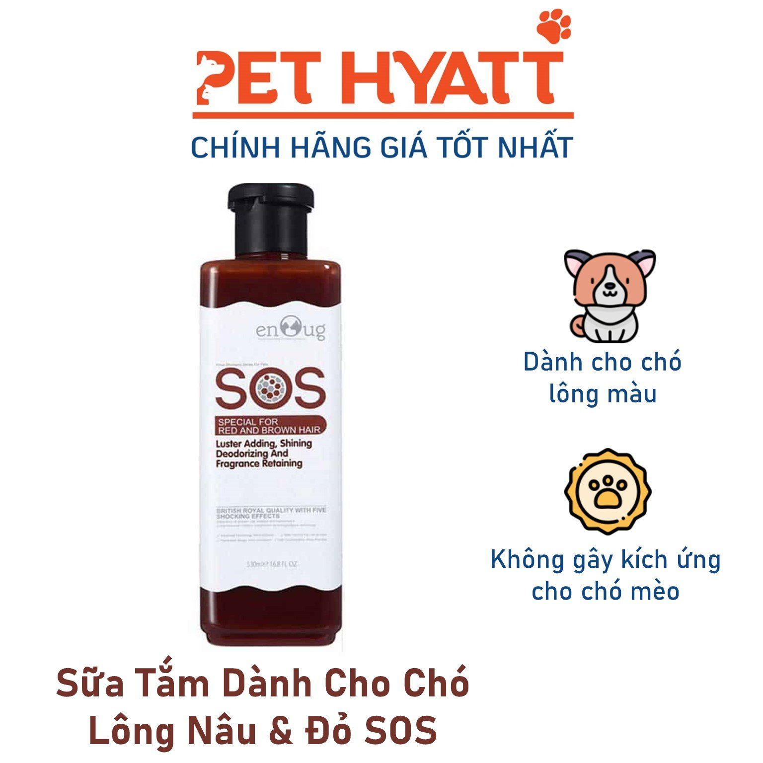 Sữa Tắm Dành Cho Chó Lông Nâu & Đỏ SOS