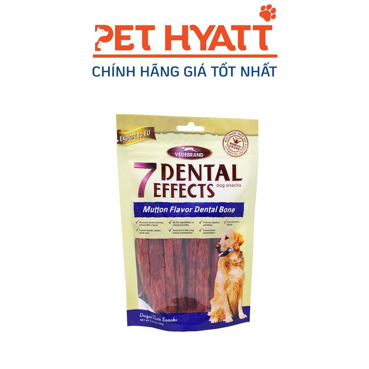 Bánh Thưởng Xương Gặm Sạch Răng Cho Chó Vị Thịt Cừu VEGEBRAND 7 Dental Effects