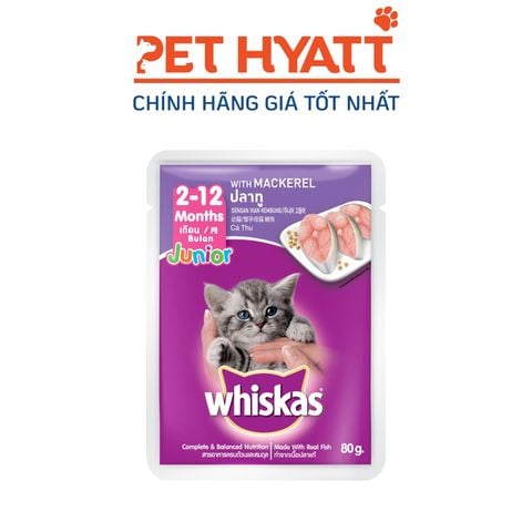  Pate Cho Mèo Con Vị Cá Thu WHISKAS Junior Mackerel 