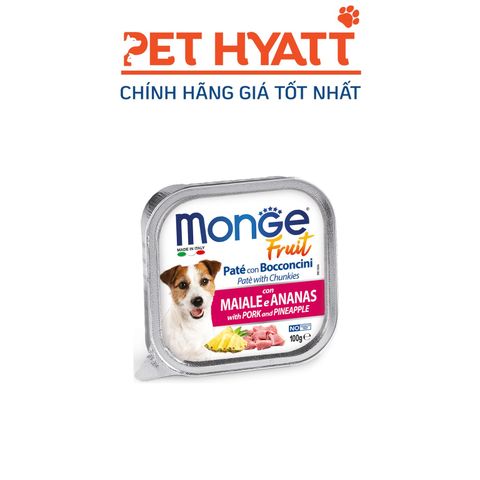  Pate Cho Chó Vị Thịt Heo & Trái Thơm MONGE Pork & Pineapple 