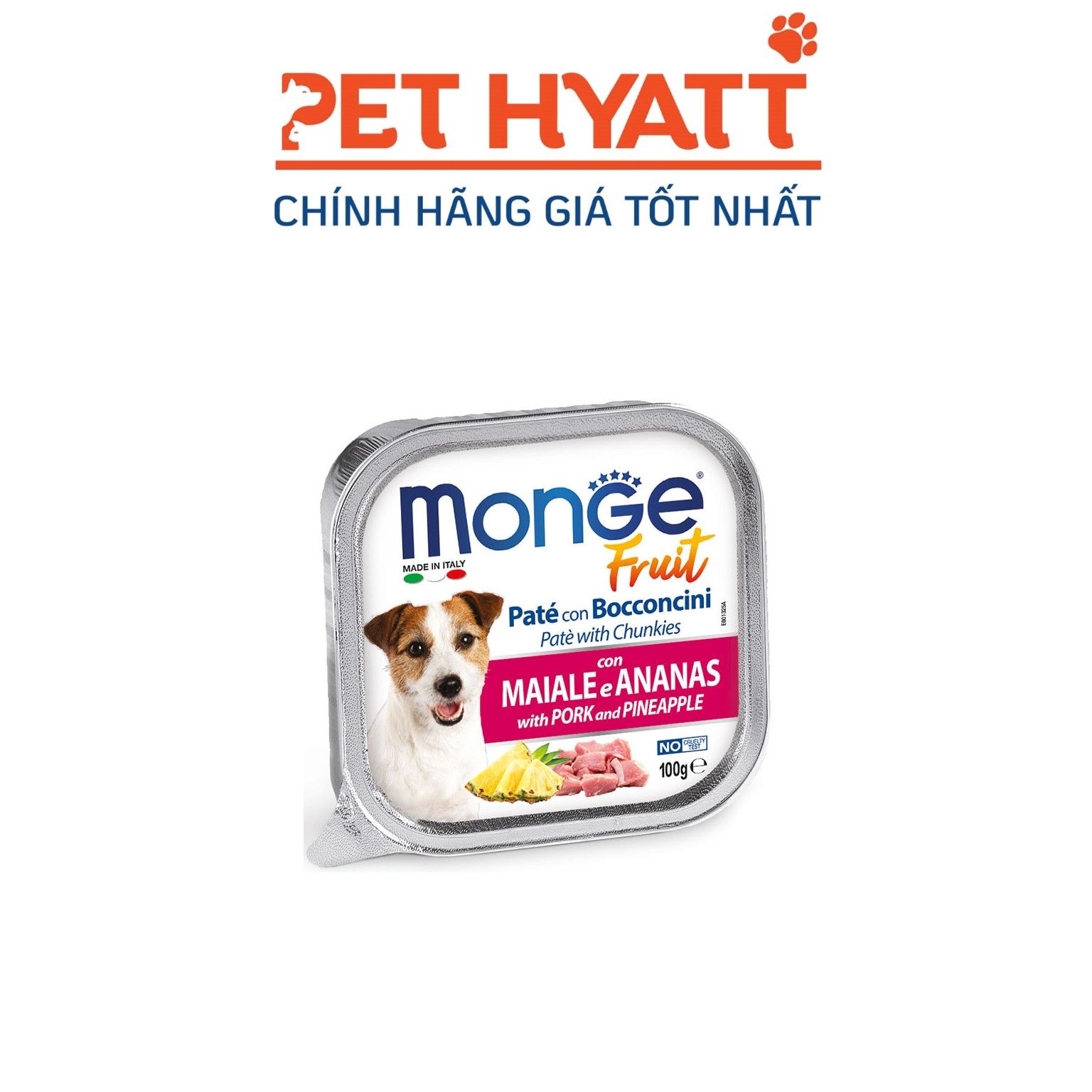 Pate Cho Chó Vị Thịt Heo & Trái Thơm MONGE Pork & Pineapple