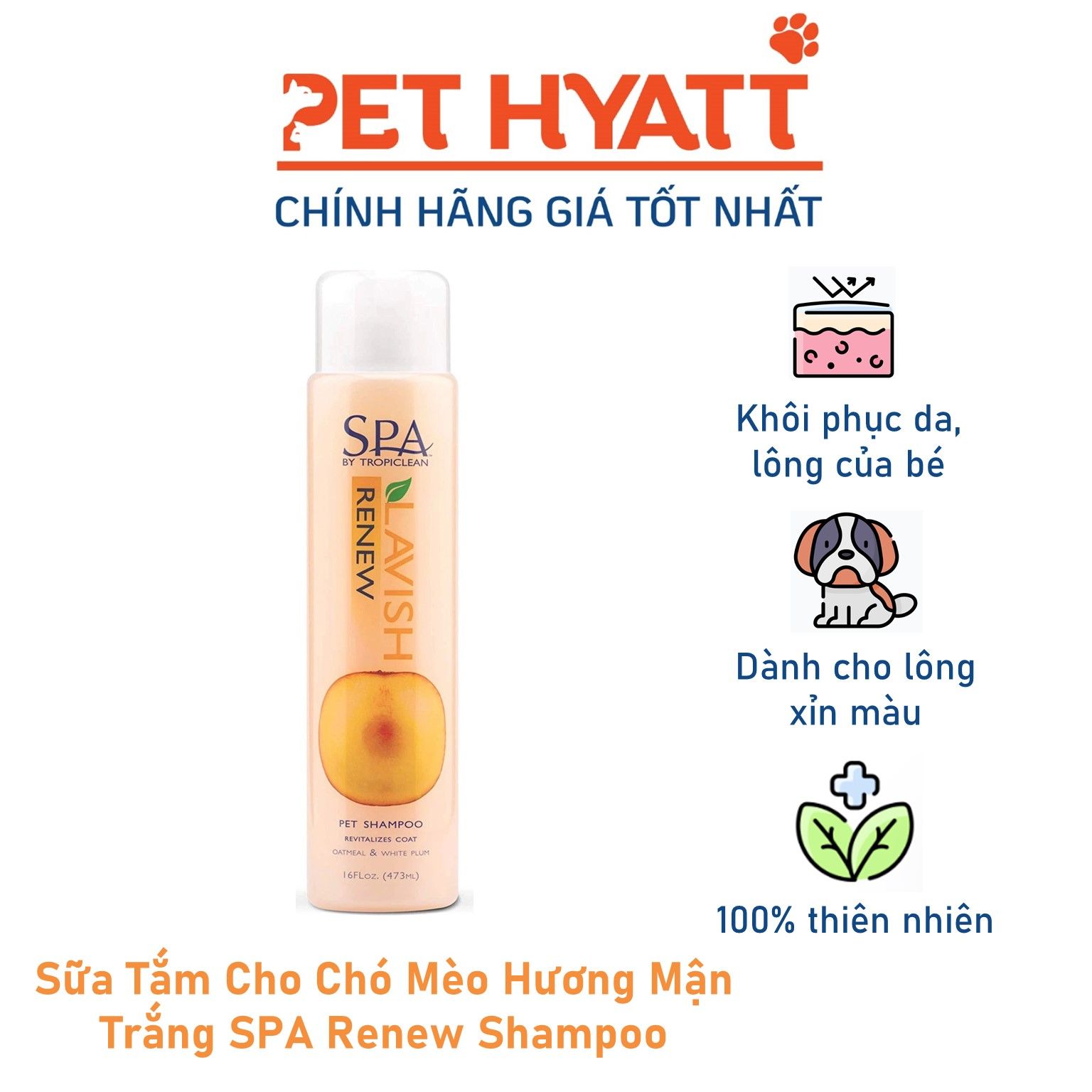 Sữa Tắm Cho Chó Mèo Hương Mận Trắng SPA Renew Shampoo
