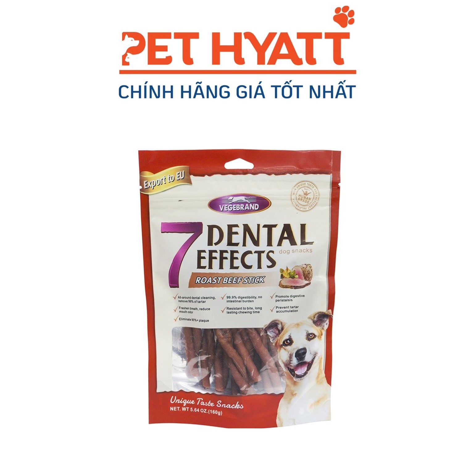 Bánh Thưởng Cho Chó Gặm Sạch Răng Vị Thịt Bò VEGEBRAND 7 Dental Effects Roast Beef Stick