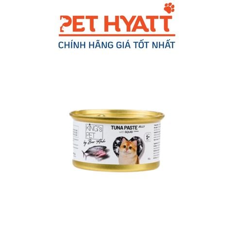  Pate Cho Mèo Vị Cá Ngừ & Mực Ống KING'S PET Tuna Paste Jelly With Squid Topping 